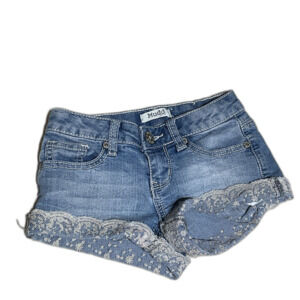 MUDD Girls Denim Lace Shorts Size 7